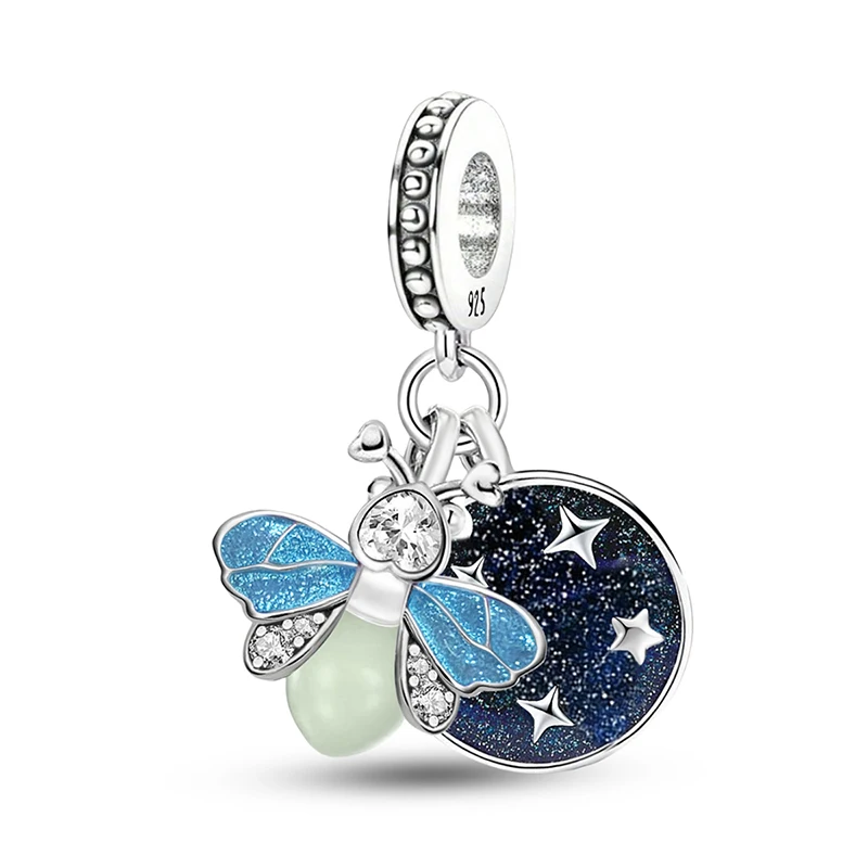 925 Sterling Silver Snow Mountain Scenery Starry Sky Charms Beads Fit Original Bracelet Bangle High Quality DIY Jewelry 2