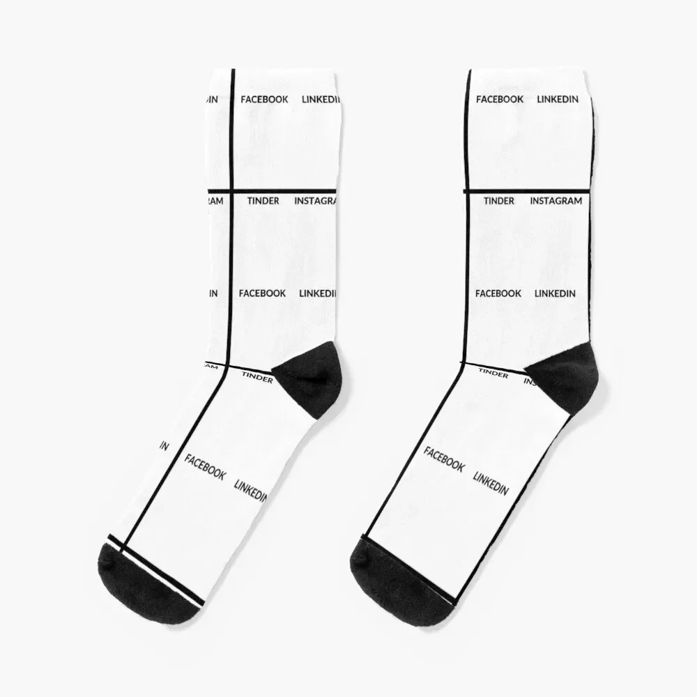 

Linkedin Facebook Instagram Tinder meme template Socks funny gift Run designer brand Men Socks Luxury Brand Women's