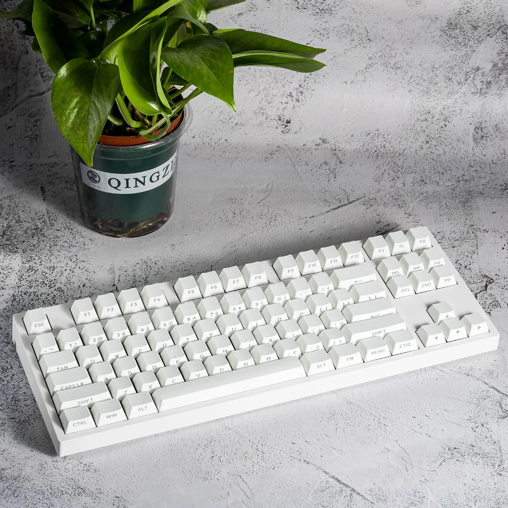 OEM 131 Key Side Engraved Translucent Keycap PBT Keyboard Keychain Compatible with 60/64/84/98/108 Mechanical Keyboard MX Switch