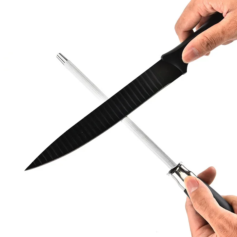 

Universal Knife Sharpening Stick Professional Butcher's Carbon Steel Blade Rod Knife Grinder with ABS Handle Knife Kitchen Tool
