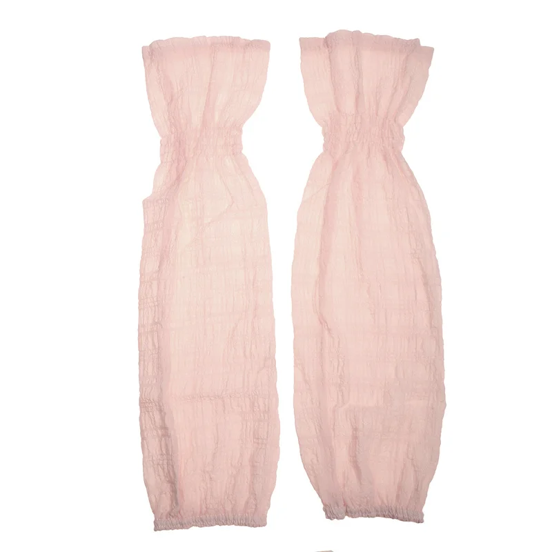 Ice Sleeves Summer Sun Protection Sleeves Pleated Bubble Sleeves Ice Silk Arm Sleeves Long Fingerless Driving Sleeves