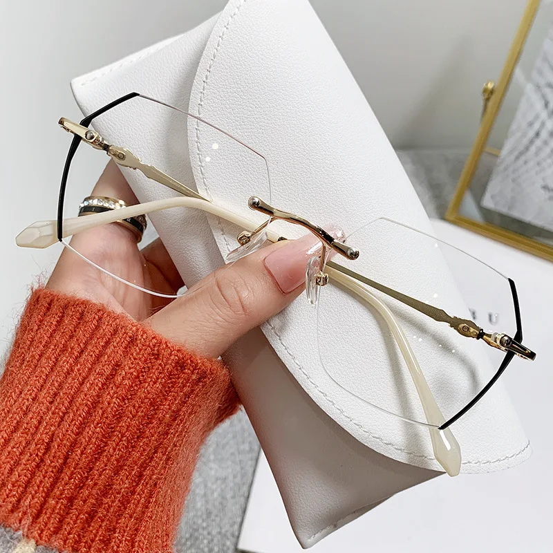 Fashion Trend Diamond Cut Myopia Glasses New Anti-blue Light Blocking Minus Diopter Eyewear Short Sight Prescription Eyeglasses