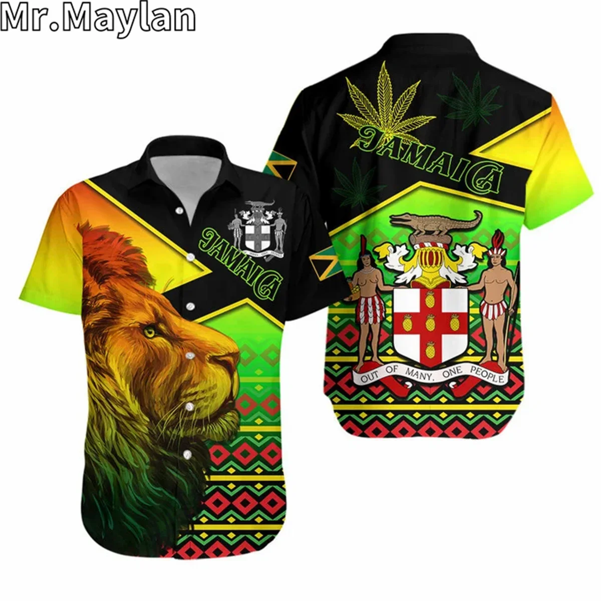 JAMAICA FLAG Hawaiian Shirts 3D Print Reggae Bob Marley Shirt Summer Short Sleeve TShirt Streetwear Oversized 5XL Chemise Homme1