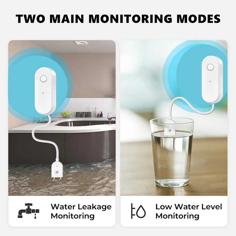 Zigbee Water Sensor Leak Detector Tuya Smart Wireless Water Level Leakage With Smart Life App Alert Work With Zigbee Gateway