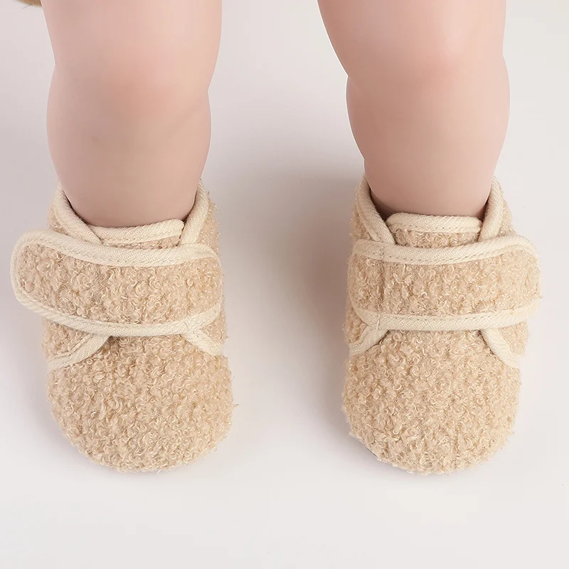 Winter Warm Baby Shoes Boys Girl Soft Anti-slip Walking Shoes Toddler Plush Floor Sock Shoes Indoor Home Kids Slippers