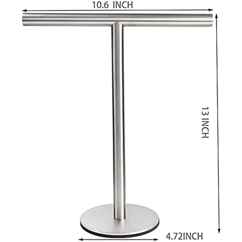 Bathroom Hand Towel Holder Stand,T Shape Hand Towel Holder Stand 304 Stainless Steel for Bathroom Kitchen Countertop