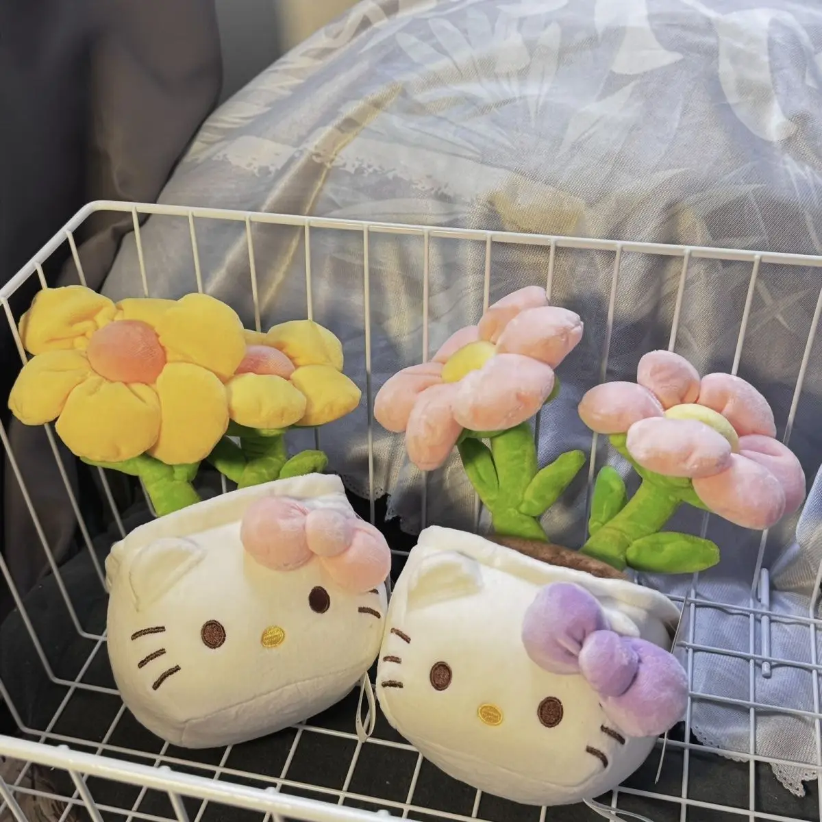 Original Potted Plant Hello Kitty Plush Toy Lovely Flower Doll Kitty Cat Plushies Stuffed Anime Home Decor Birthday Gifts Girl