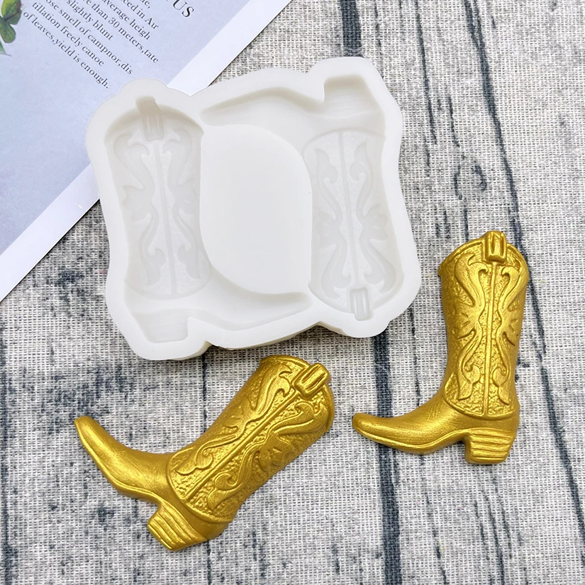 Cowboy Boots Silicone Sugarcraft Mold Resin Tools Chocolate Cupcake Baking Fondant Cake Decorating Tools