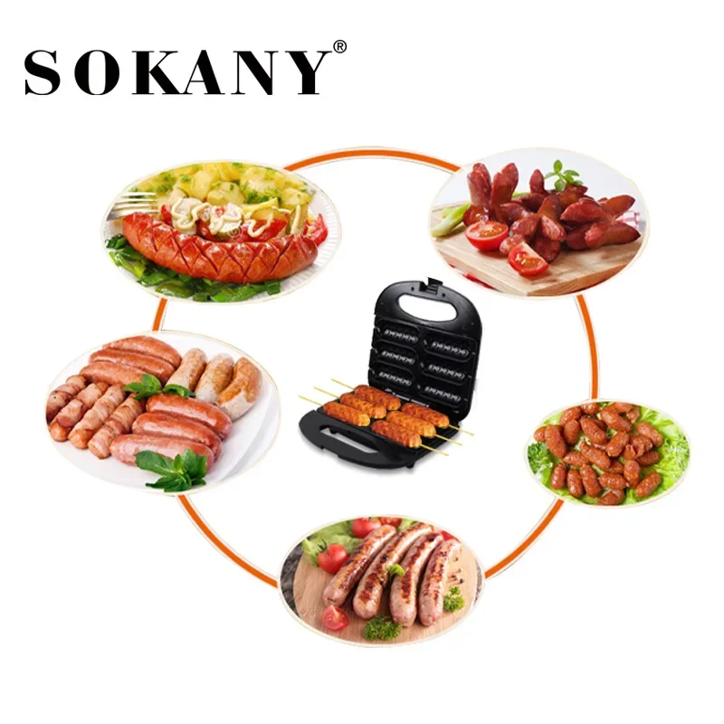 Houselin Dog Maker - Perfect Hot Dogs on a Stick, Cheese Sticks, Nonstick Baker For Summer BBQ Parties, 6 Mini Dogs at Once