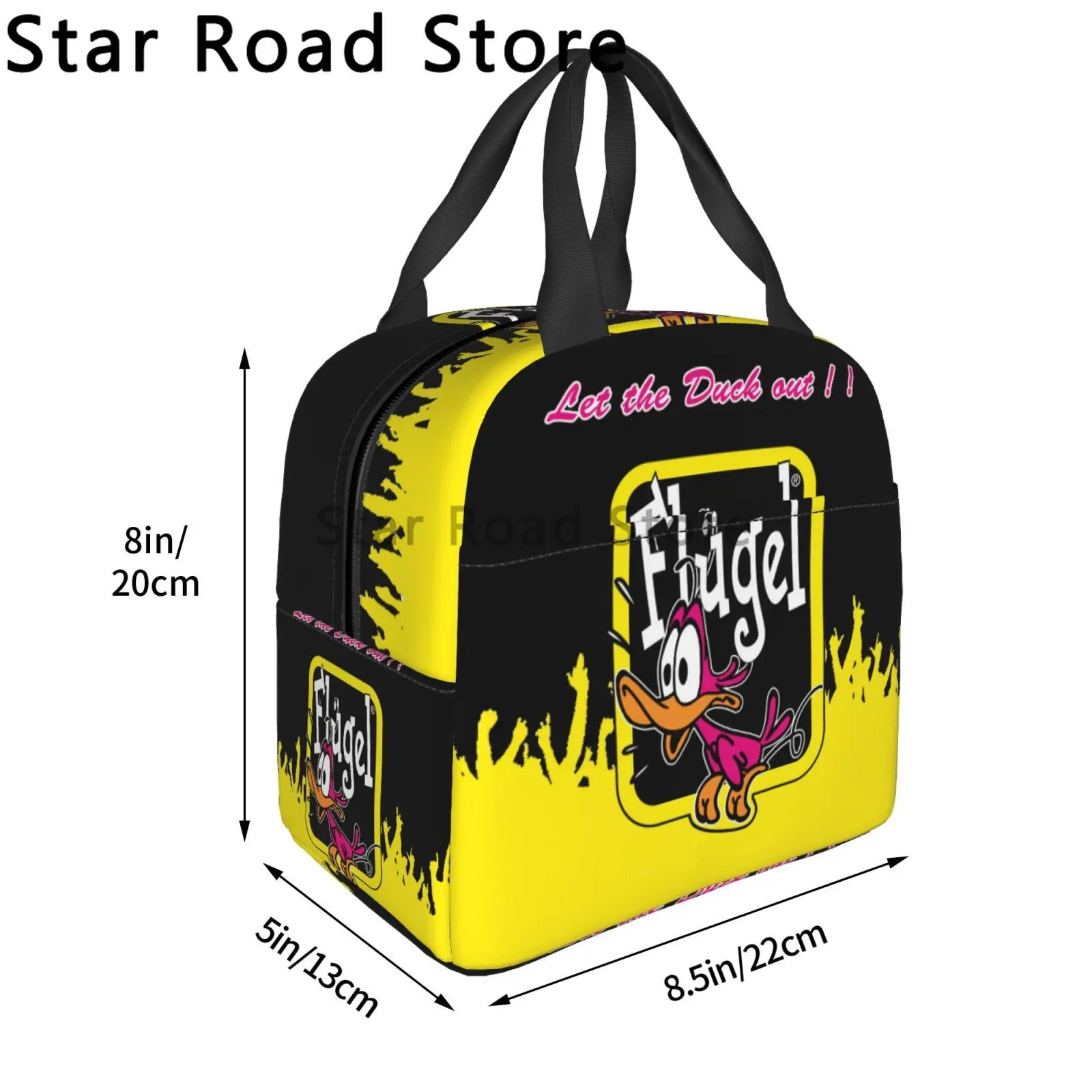 حقيبة غداء معزولة بشعار بيرة Flugel للنساء ، مبرد مهرجان الرقص الإلكتروني القابل لإعادة التدوير ، صندوق حراري ، عمل مكتبي #6