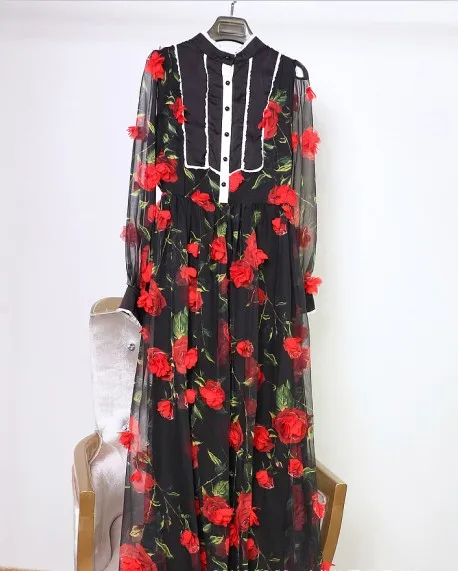 Chiffon Fabric Floral Printed Fabric Pattern Fashion Polyester Fabric for Dress, By the Meter 3D