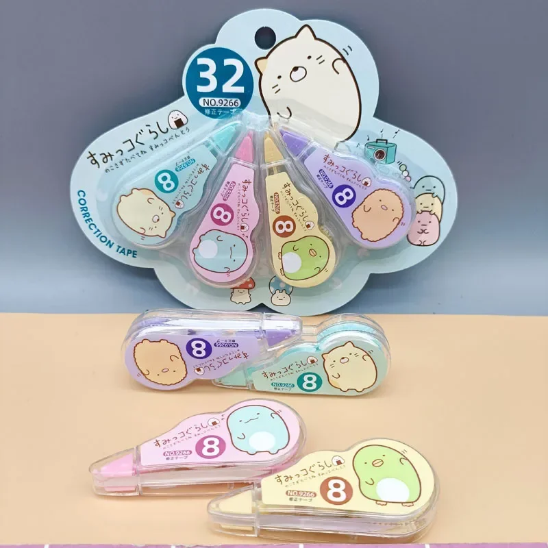 4pcs/pack Kawaii Cartoon Correction Tape Cute White Out Correction Band Korean Stationery Writing Tool School Office Supplies