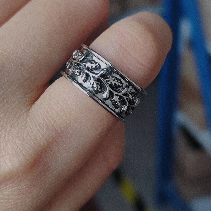 2025 Vintage Grape Vine Rings For Women/Men Statement Wedding Anniversary Jewelry Accessories Fashion Stainless Steel Men Rings