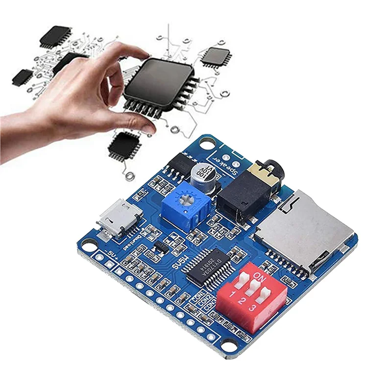 【THANKSGIVING DAY】6X DY-SV5W Voice Playback Module For MP3 Music Player Voice Playback Amplifier 5W SD/TF Card Integrated UART I