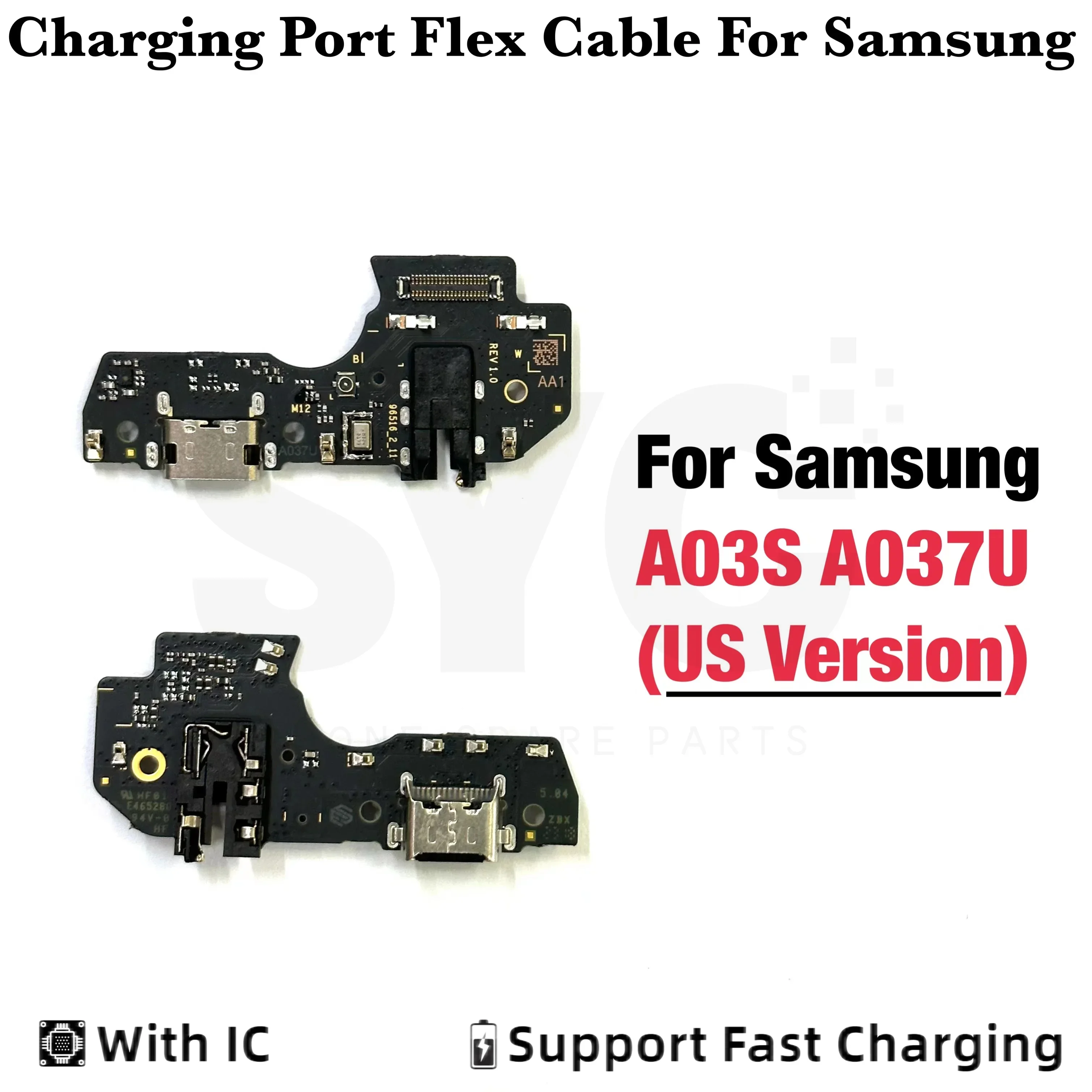 

Good quality For Samsung A03S A037U USB Charging Port Charger Dock Connector Flex Cable A037 A037U Replacement Part