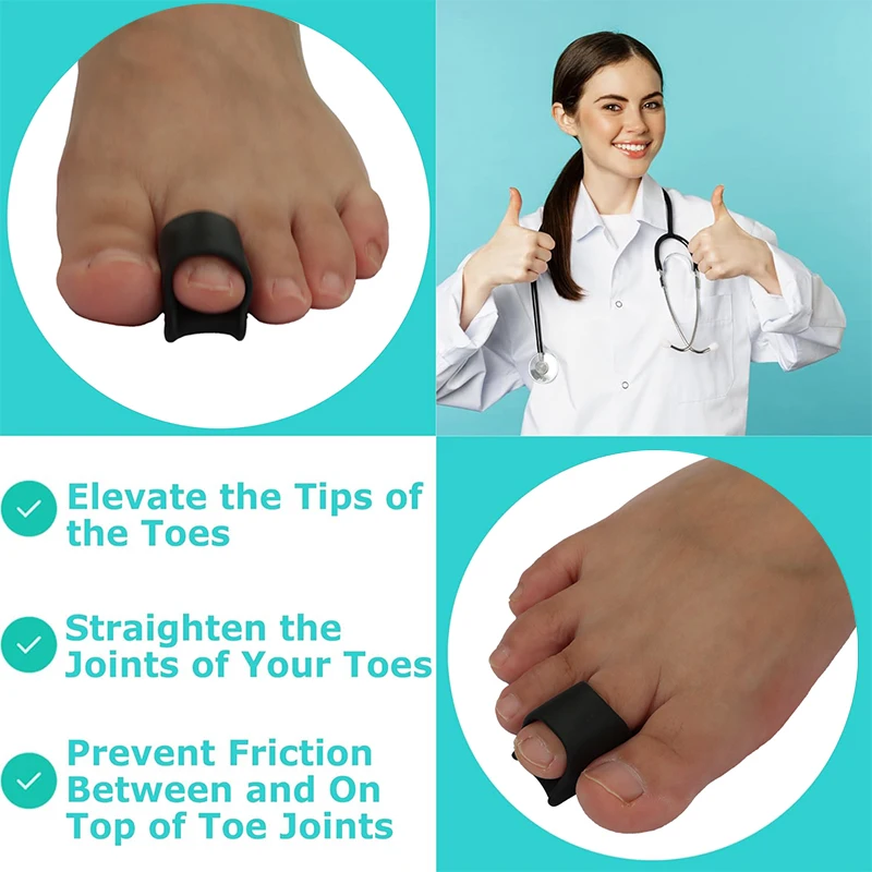 Pexmen 2/4 Stück Hammerzehenschutz, Zehenglättung für gekrümmte, verbogene, geklauten und überlappende Zehen, Hallux-Valgus-Pads – Detail 6