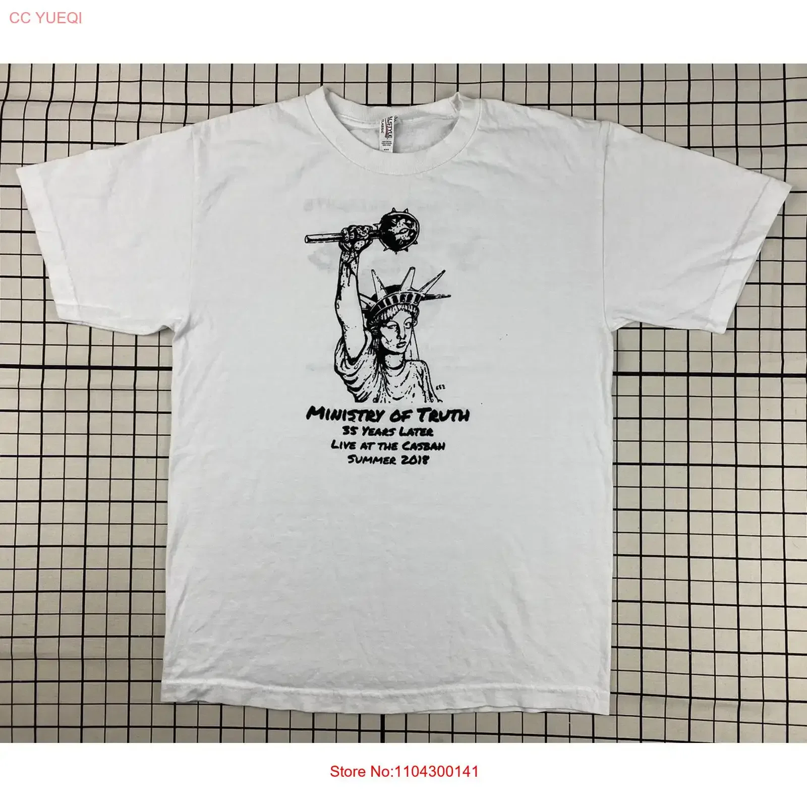 T-shirt du fan club JIM RAO du Ministère de la Vérité 2018, 35 ans plus tard, M PUNK BAND, vintage, délavé, unisexe, homme, graphique, élégant