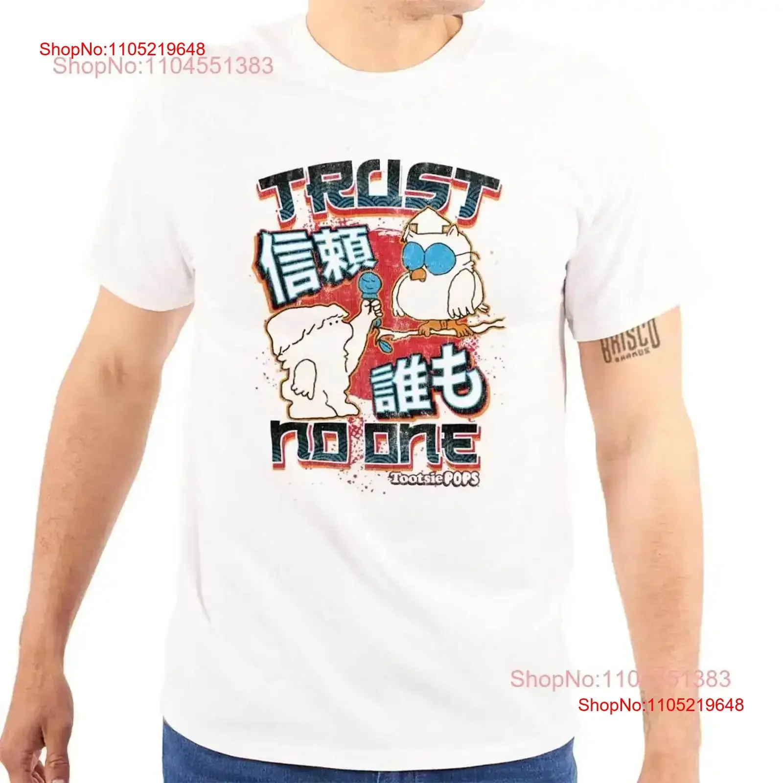 

Футболка Kanji Tootsie Roll Pops Mr Owl Trust No One с круглым вырезом для женщин и мужчин, винтажная, с эффектом потертости, для повседневной носки, дышащая