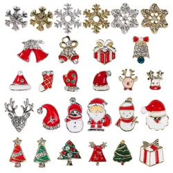 Christmas Nails Figures Rhinestones Decor Diamond Metal Alloy Xmas Ornaments Charms Manicure Diy Jewelry Nail Art Accessories 3d