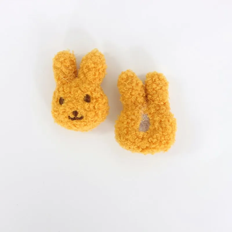 10pcs/lot   Cartoon stuffed teddy rabbit dolls  hair clip accessories, plush fabric dog appliques for shoes clothing accessories