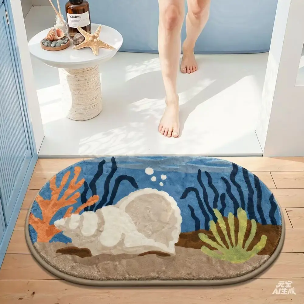 Flannel Bathroom Rug Best-selling Cartoon Bathroom Floor Absorption Cooling Bedroom Living Room， Entry Dust Cover Home Decor