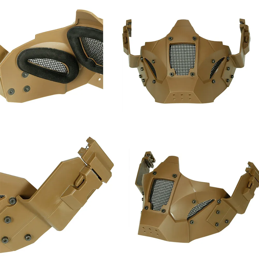 

Half Combat Protective for Outdoor Hunting with Adjustable Elastic Strap Soil Color