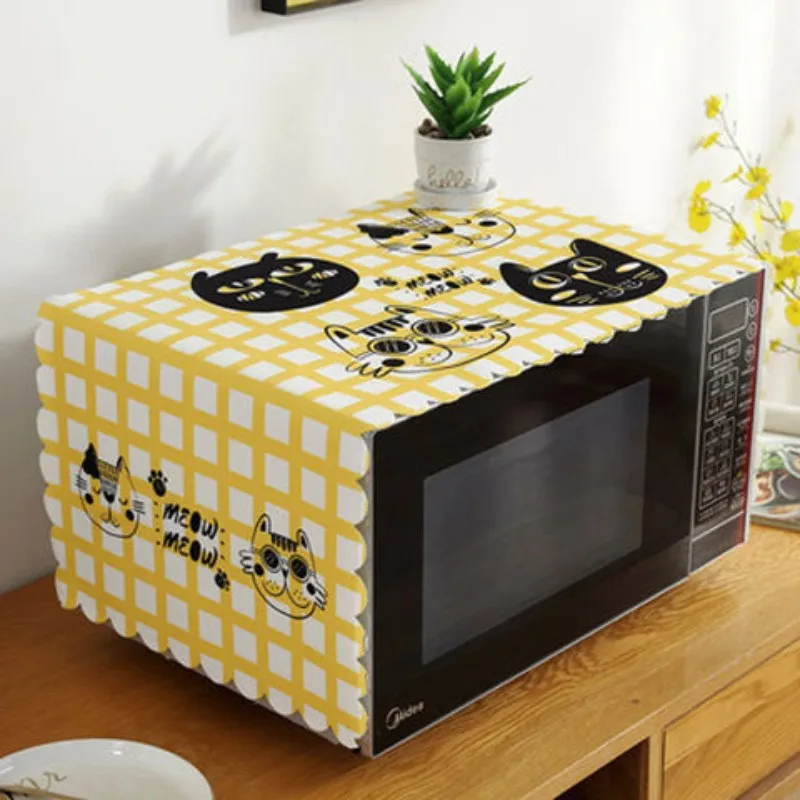 GoodTop 1 Pcs Microwave Oven Dust Cover Cartoon Colorful Simple Modern Oven Cover Fashion Kitchen Accessories