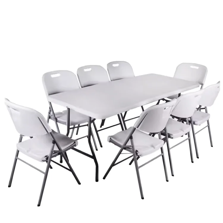 High Quality Sturdy Portable Folding Table Modern Plastic Design for Outdoor Dining Hotel and Gym Use Foldable to Save Space