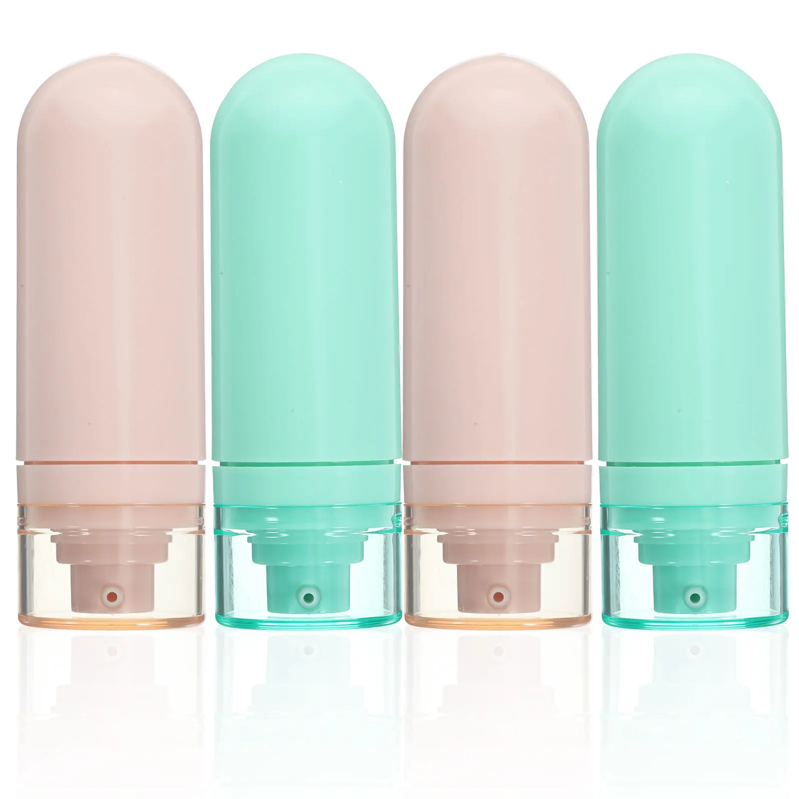 

4 Pcs 50ml Vacuum Bottles ABS Travel Size Toiletries Containers for Shampoo Lotion Portable Leak Proof Reusable Plastic Bottles