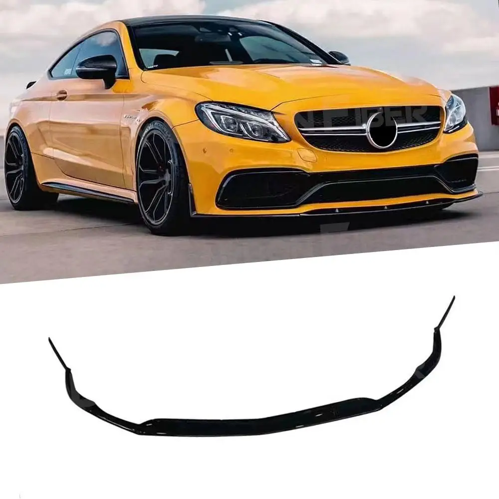 

Carbon Look Front Bumper Lip Chin Spoiler Front Bumper Lip Body Kit for Mercedes Benz C Class W205 C63 AMG 2014-2018