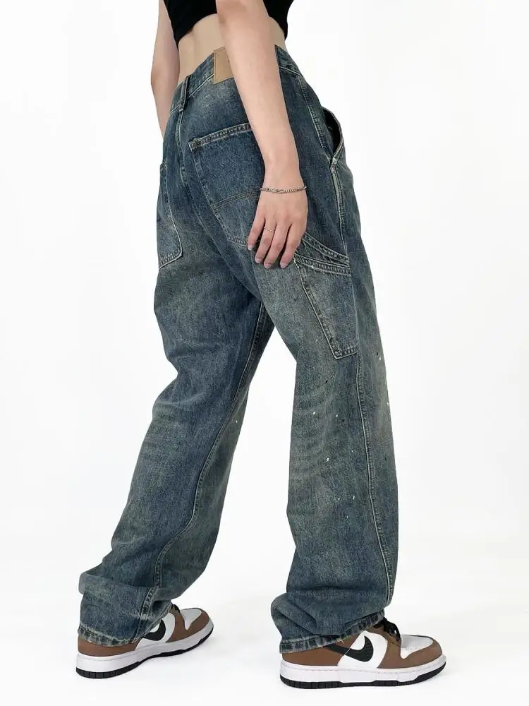 Imagem -04 - Tawaaiw Streetwear Azul Baggy Jeans Feminino Primavera 2023 em Linha Reta de Cintura Alta do Vintage Namorado Calças Jeans para Mulheres Denim Chique