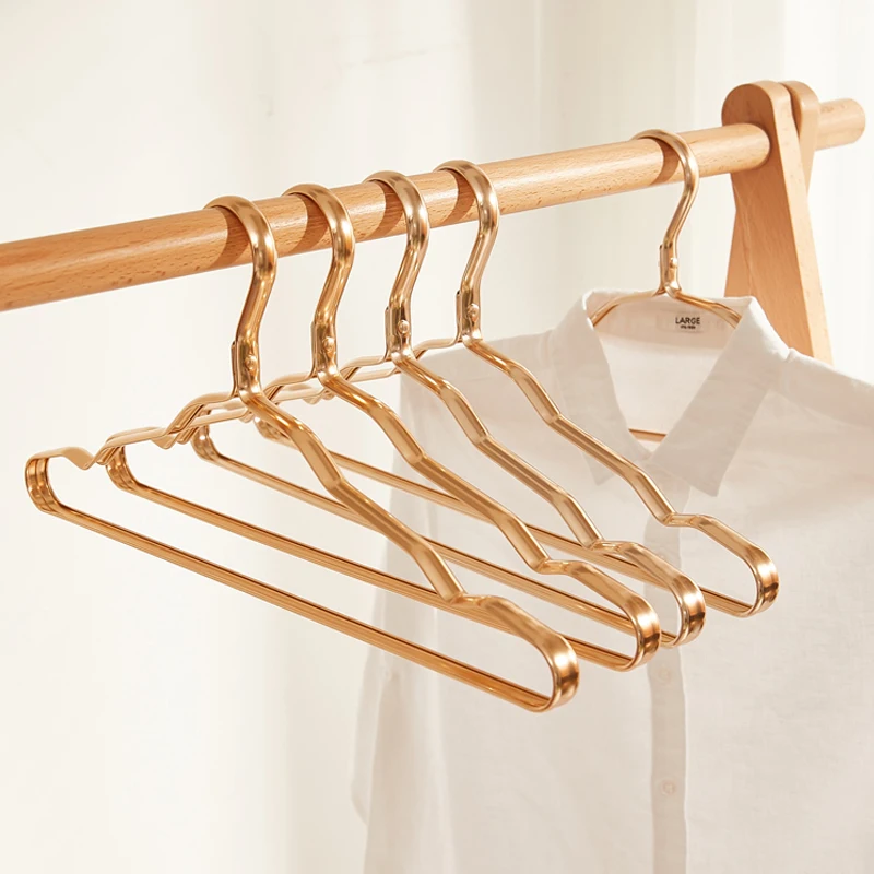 

Stylish Aluminum Metal Coat Suit Clothes, Golden Hangers, 5 PCs/Lot