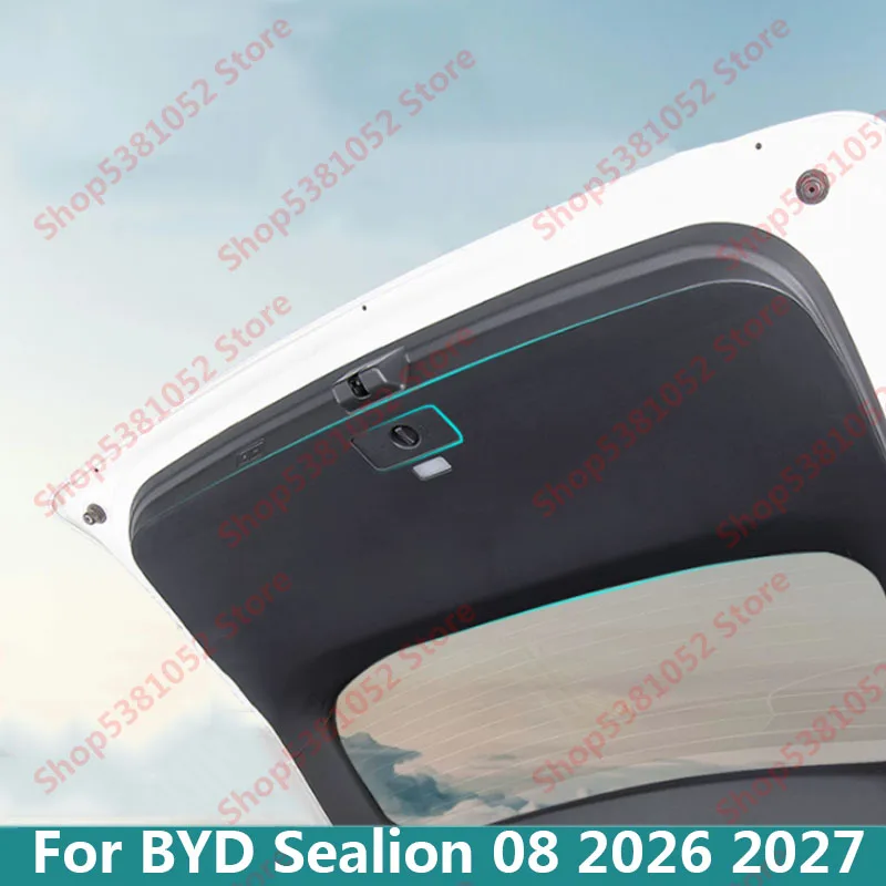For BYD Sealion 08 2026 2027 Car Trunk PU Leather Protective Pad Car Trunk Tailgate Protection Sticker Pad Accessories
