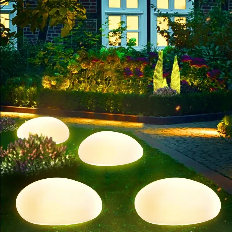 

Simulation Rock Solar Path Light Pebble Stone IP65 Waterproof Outdoor Garden Landscape Lighting for Lawn Walkway Step Yard Decor