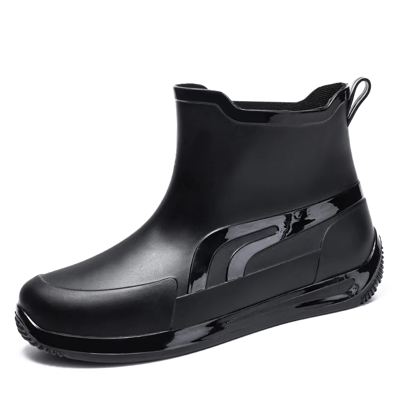 

Men's Waterproof Rain Boots Elastic Shoe Mouth Non Slip Sole Comfort Lining Casual Outdoor Commute Kitchen Rain Shoes