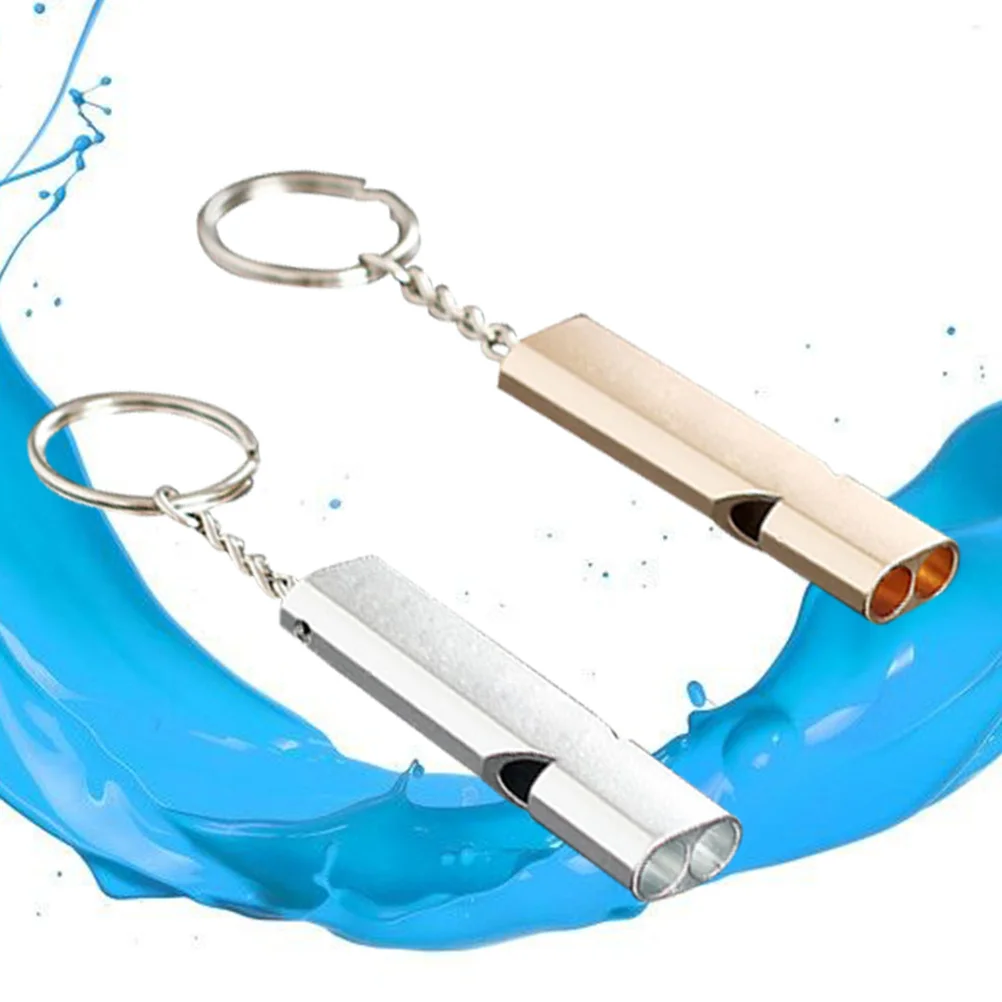 2 قطعة صافرة الطوارئ بصوت عال صفارة إنقاذ للأنشطة الخارجية عالية التردد أنبوب مزدوج تحت الماء استخدام الألومنيوم بأكسيد #4