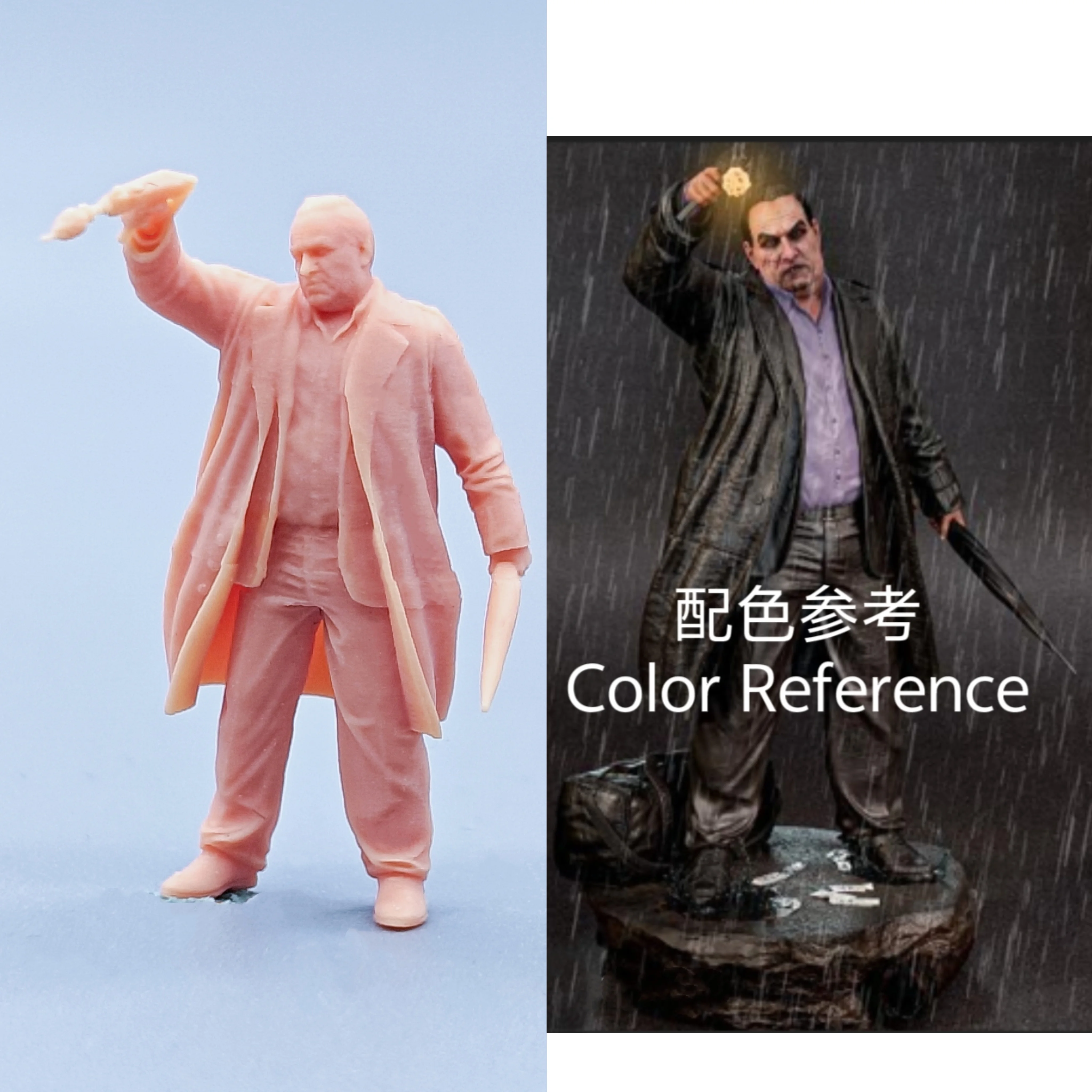 1/64 Figuren Maßstab Modell Harz Pinguin hält einen Regenschirm ungefärbte Miniaturen Diorama handbemalt C515