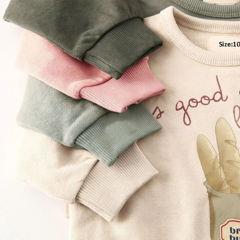 Winter Autumn Kids Clothes Toddler Boys Girls Sweatshirt Cute Print Long Sleeve Cotton Tops Fashion Kids Girl Outfits