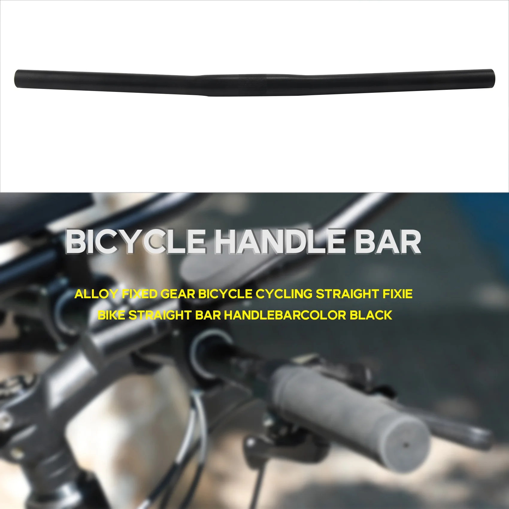 Alloy Fixed Gear Bicycle Cycling Straight Fixie Bike Straight Bar HandlebarColor:Black