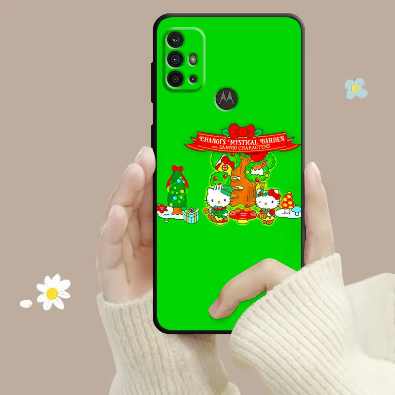 Green Christmas Kuromi Hello Kitty Case For Motorola G200 G60 G50 G31 G30 G22 G9 G8 Power Lite Plus Edge 20Lite 30 One Fusion