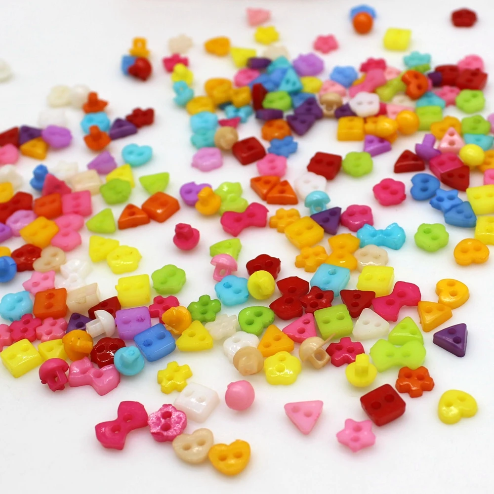 100 unids/lote 6mm mini botones mixtos botones de muñeca pequeña para manualidad de juguete diy material de costura accesorios para álbumes de recortes