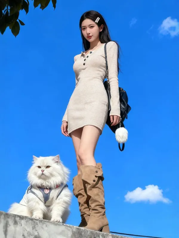 

Сексуальная трикотажная женская зимняя модная облегающая юбка в стиле ретро с застежкой на талии, длинная свеч V-Ne на пуговицах, смесь хлопка