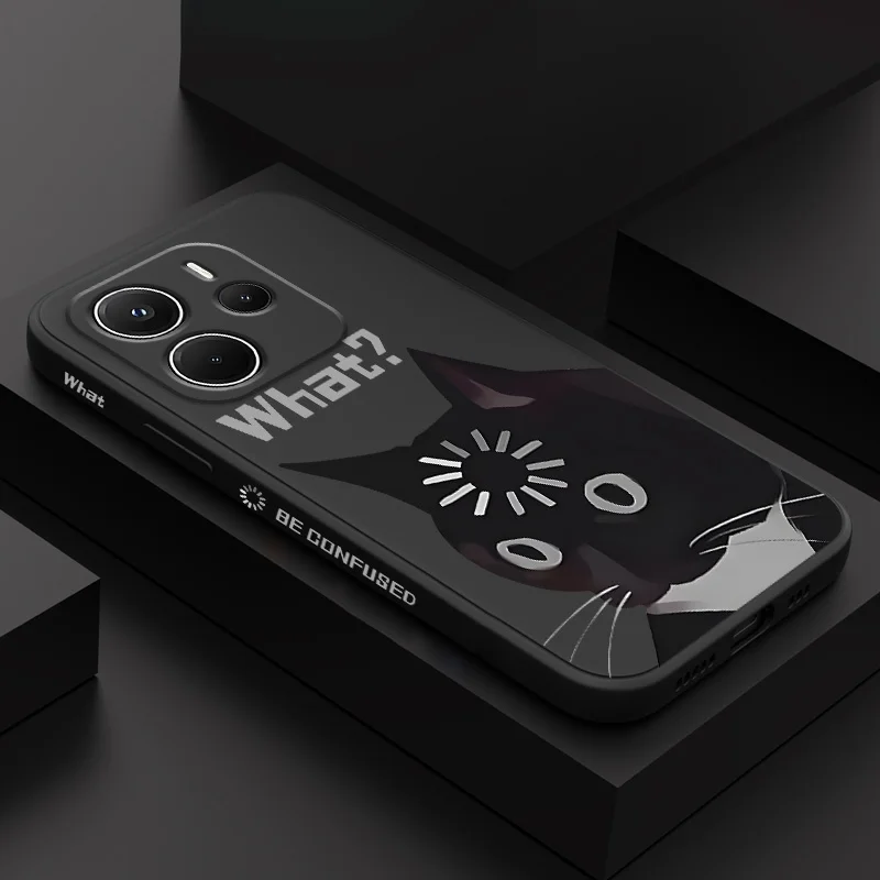 

Dumb Cute Cat Phone Case For Xiaomi Redmi Note 14 13 12 12S 11 11S 10 10S 15 15C 14C Pro Plus 4G 5G Liquid Silicone Cover