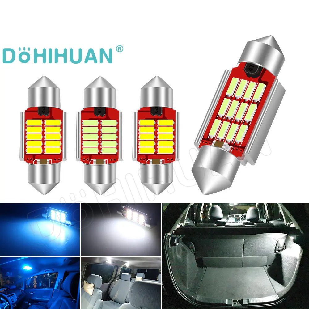 

DOHIHUAN 2PCS Highlight C5W Bulb C10W 31mm Led Festoon 4014 36mm 39mm 41mm Interior Read Dome Door Trunk Signal Lamp Car Light