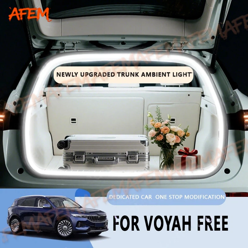 Für Voyah Free Kofferraumbeleuchtung Modifikationslicht Ambientebeleuchtung Weiß Warmweiß Heck-Kofferraum-LED-Lichtleiste