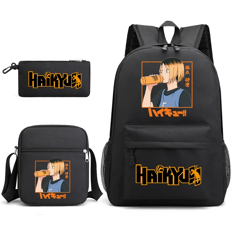 

Kozume Kenma Backpack New Anime Three Piece Backpack Shoulder Bag Pen Bag School Large Capacity Three Piece Backpacks