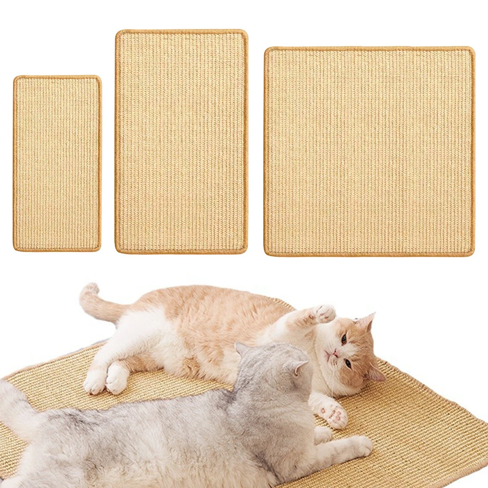 

Cat Scratcher Mat with Sticky Tapes Horizontal Cat Floor Scratching Pad Rug Cat Horizontal Scratcher Protect Couch and Carpets