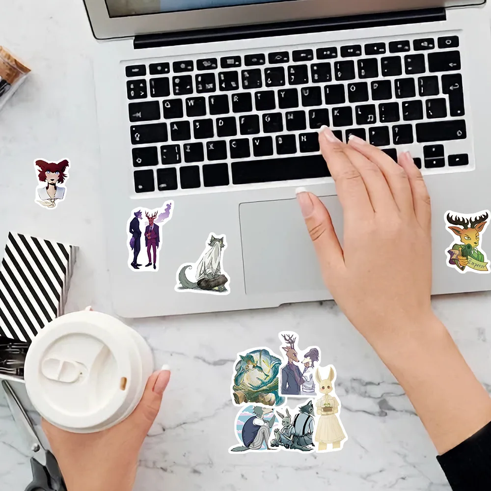 60 pièces dessin animé BEASTARS Anime Graffiti autocollants bricolage autocollants imperméables décoratif étui de téléphone portable cahier jouets pour enfants cadeaux