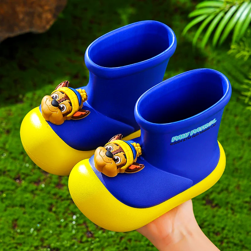 Stivali da pioggia per bambini Paw Patrol per ragazzi e ragazze Toddler scarpe da acqua per bambini leggere antiscivolo Kindergarten Cute Waterproof