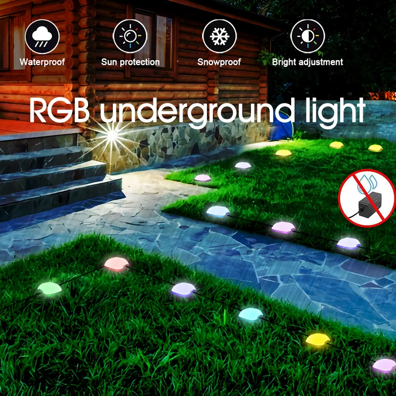 15Pack RGB LED Smart Buried Light 12W IP67 Waterproof Lawn Lamp Tuya APP/Voice Control with Alexa/Google Outdoor for Garden Yard